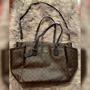 Coach classic print diaper bag